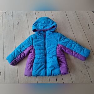 Kids Blue and Purple Puffer Jacket